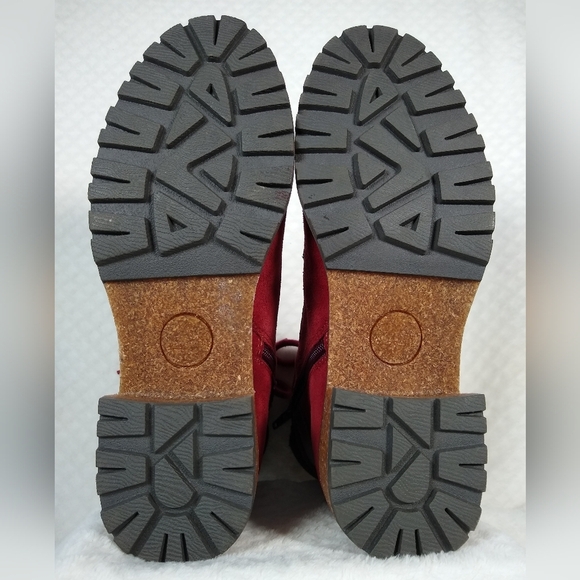 Earth Elements Tessa Premium Suede and Leather Boots Garnet Multitone Sz 8.5 New - Picture 7 of 9